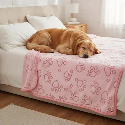 Couverture pour chien aux motifs de pattes