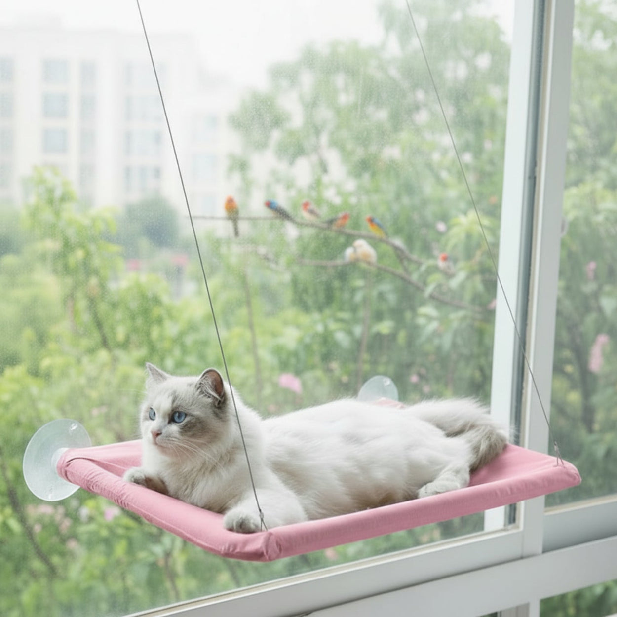 HAMAC DE FENETRE POUR CHAT | SunSnooze™ Royaume Animalier