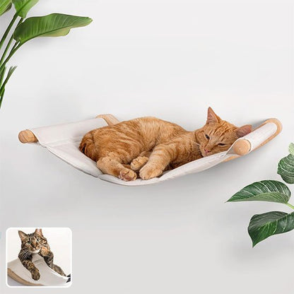 Chat jaune dort dans Hamacs pour chat​s mural