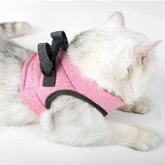 Chat porte Harnais et laisse pour chat rose
