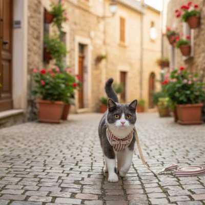 Harnais et laisse pour chat routine bien-être