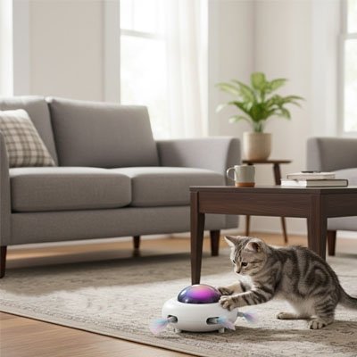 Jouets pour chat interactif à plumes