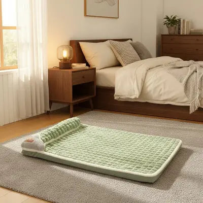 Lit pour chien lavable vert