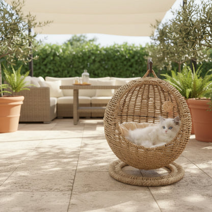 BALANÇOIRE POUR CHAT | Rotin Suspendue Royaume Animalier