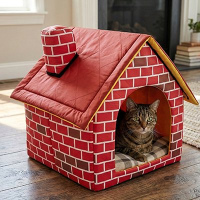 Maison chat aspext brique