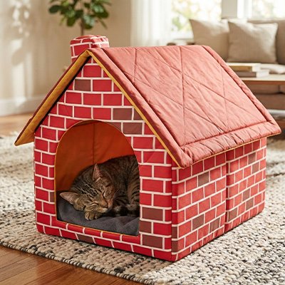 Maison chat pliable
