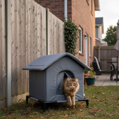 Maison exterieur pour chat refuge douillet