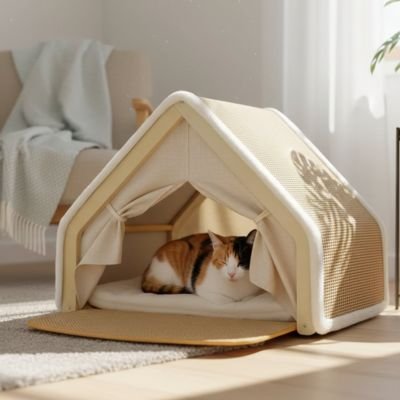 Maison pour chat refuge douillet