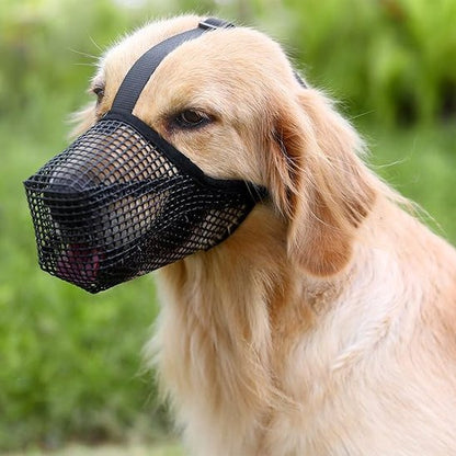 Muselière chien Golden Retriever – muselière noire respirante vue de côté