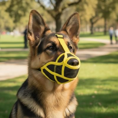 Muselière pour chien​ jaune