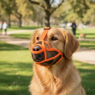 Muselière pour chien​ orange