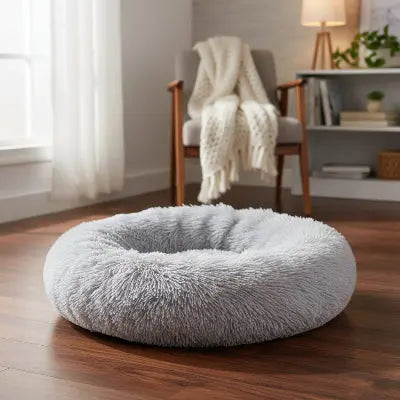 Panier déhoussable pour chien gris pâle