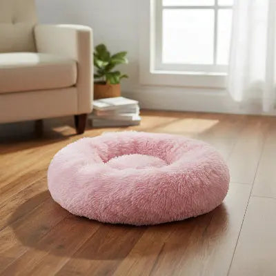 Panier déhoussable pour chien rose