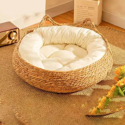 Panier en osier pour chien confortable et douillet