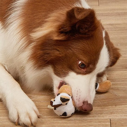 Peluche pour chien vache blanche