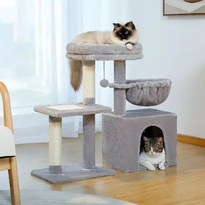 Petit arbre à chat​ compact gris
