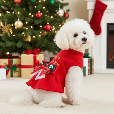 Petit chien porte pull de Noël chien Merry Christmas