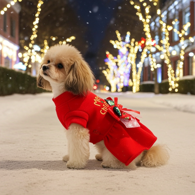 Petit chien rue porte pull de Noël chien Merry Christmas