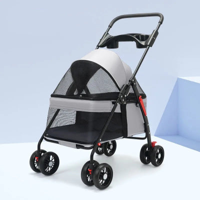 Poussette pour chien grise