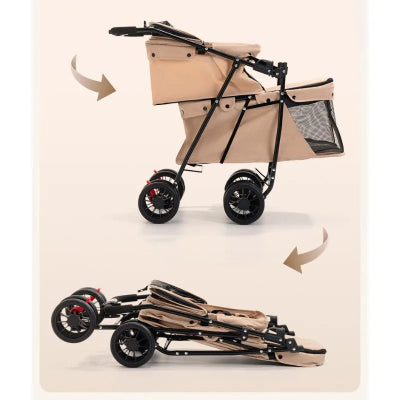 Poussette pour chiens facile à plier