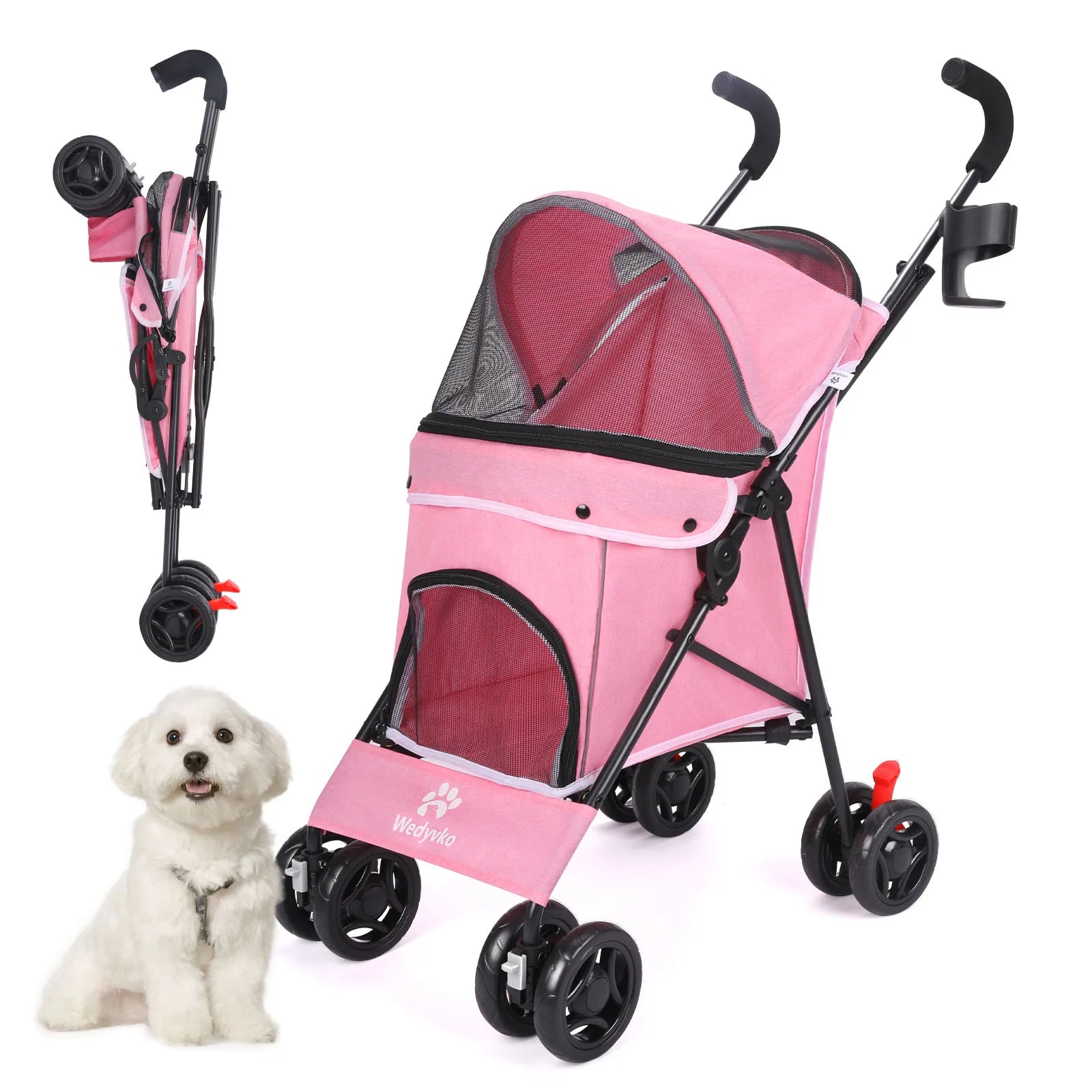 Poussettes pour chiens rose