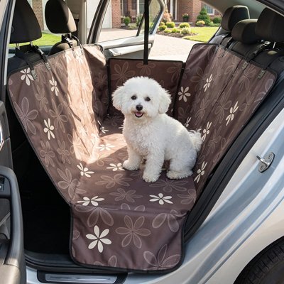 Protection voiture pour chien – housse de coffre marron résistante pour grand chien
