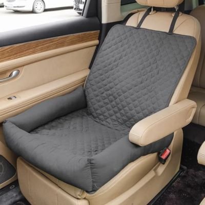 Protection siège voiture pour chien gris – housse matelassée antidérapante
