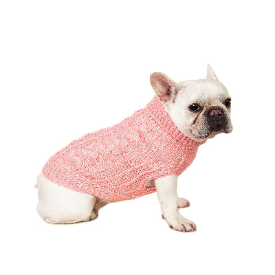 Pull en tricot pour chien rose