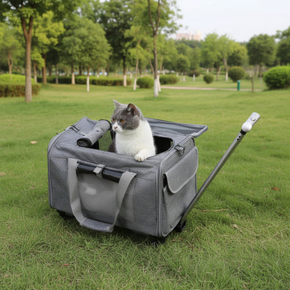 Sac transport chat genre valise à roulette