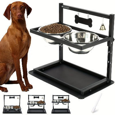 Support de gamelle chien ajustable 11 à 28cm