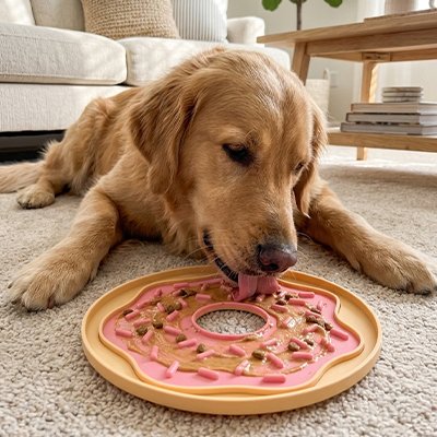 Tapis de lechage Chien forme de beigne
